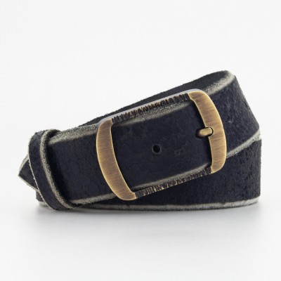Cintura in pelle effetto invecchiato colore NERO