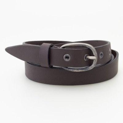 Cintura in pelle colore MORO con occhielli in metallo brunito