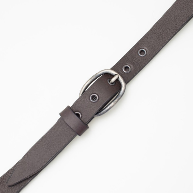 Cintura in pelle colore MORO con occhielli in metallo brunito