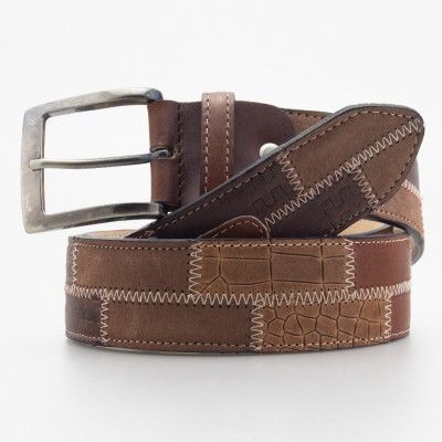Cintura patchwork in pelle tonalità MARRONE Cintura patchwork in pelle tonalità MARRONE