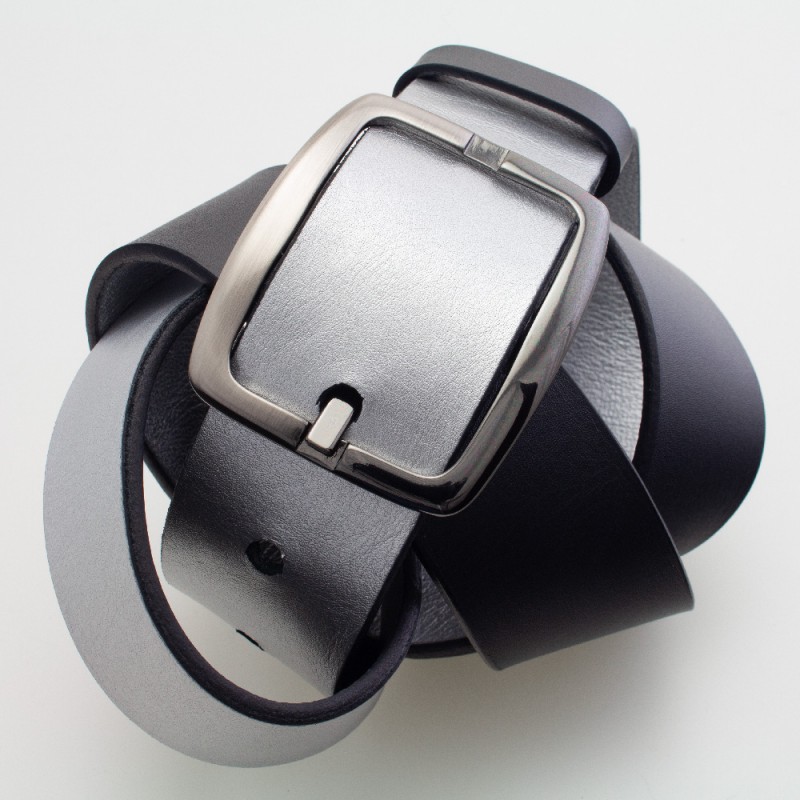 Cintura reversibile in pelle NERO/ARGENTO