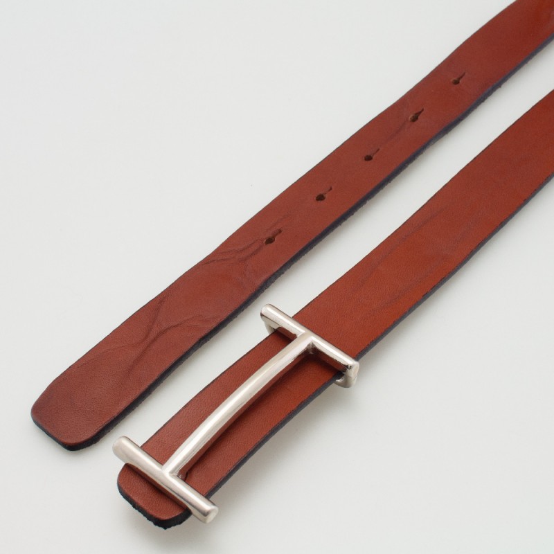 Cintura in pelle minimal colore MARRONE