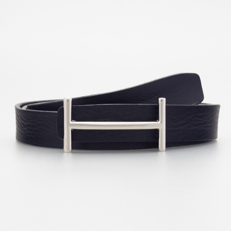 Cintura in pelle minimal colore NERO