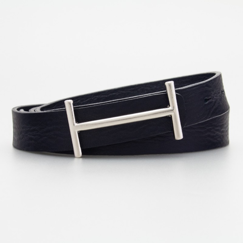 Cintura in pelle minimal colore NERO