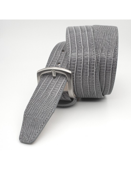 Cintura in pelle con stampa Teius - Grigio