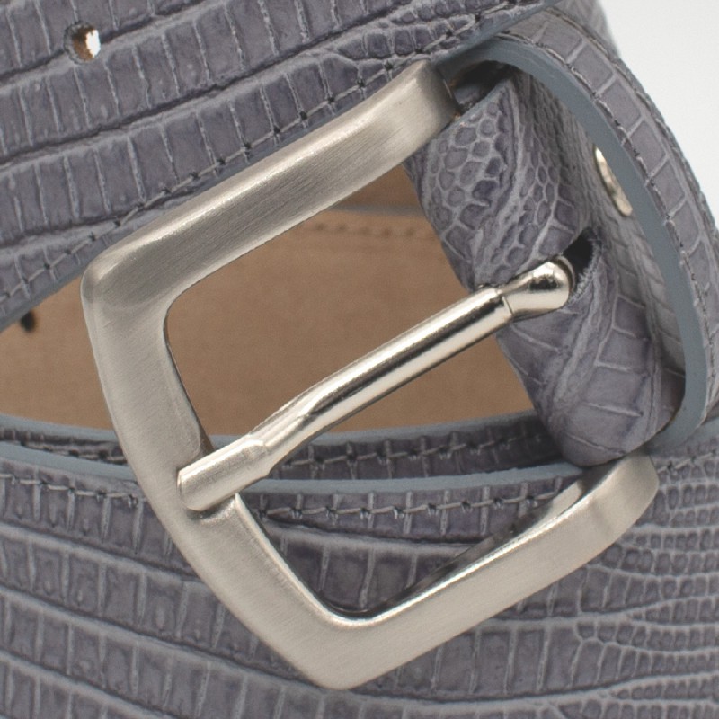 Cintura in pelle con stampa Teius - Grigio