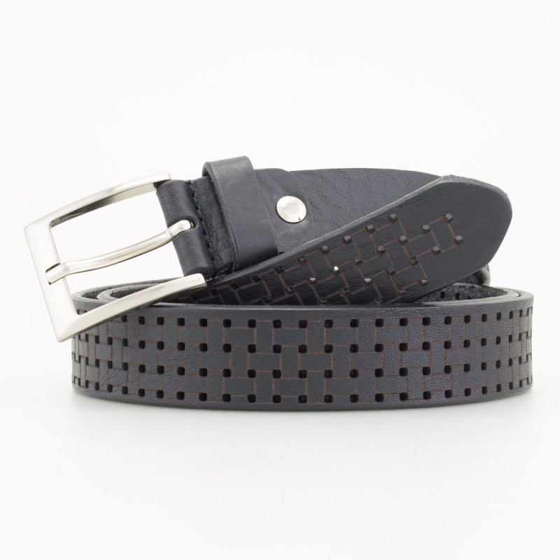 Cintura traforata in pelle laserata colore NERO