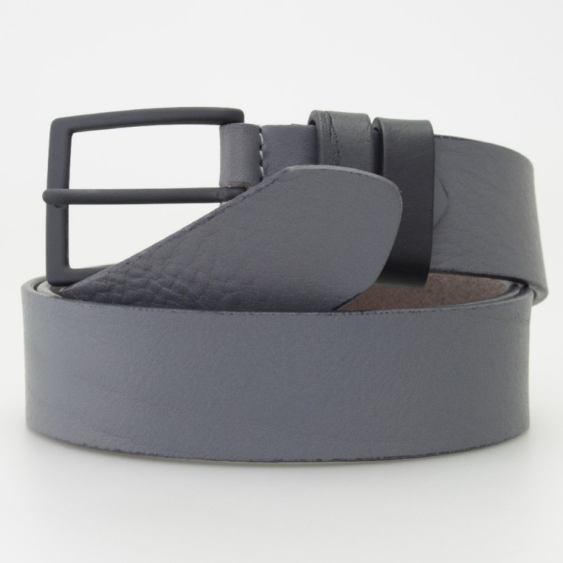 Cintura in cuoio colore GRIGIO con fibbia anallergica gommata