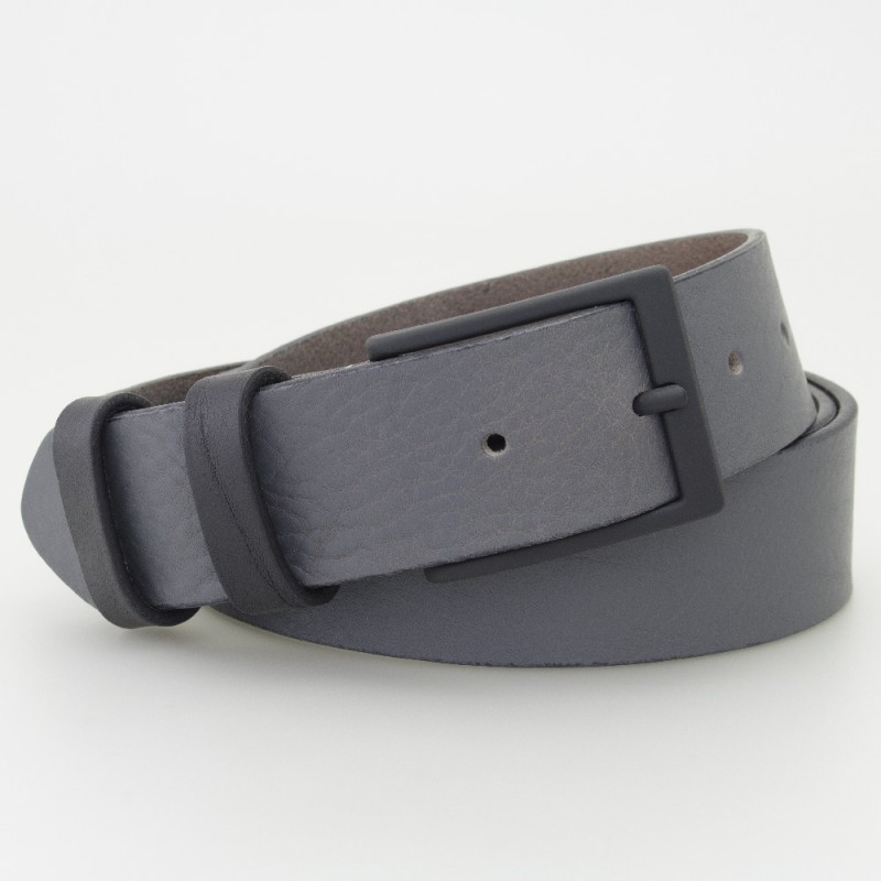 Cintura in cuoio colore GRIGIO con fibbia anallergica gommata
