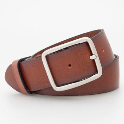 Cintura 4cm in cuoio colore MARRONE con fibbia rettangolare