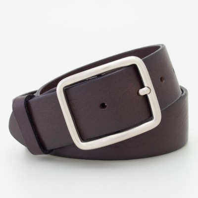 Cintura 4cm in cuoio colore MORO con fibbia rettangolare