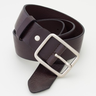 Cintura 4cm in cuoio colore MORO con fibbia rettangolare
