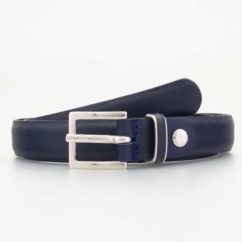 Cintura elegante in pelle 2cm colore BLU NOTTE
