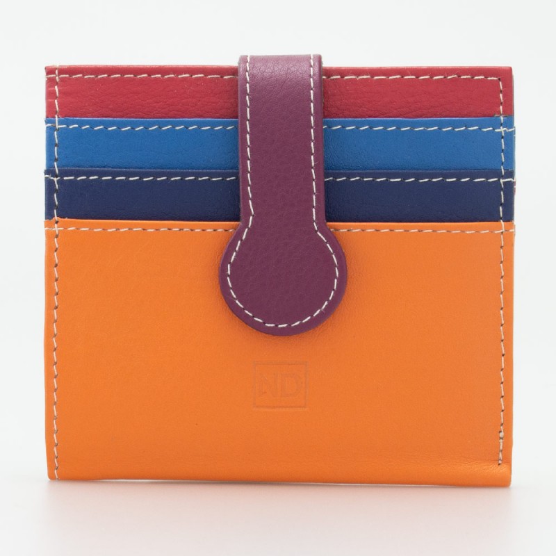 Portatessere piccolo in pelle multicolor ARANCIO