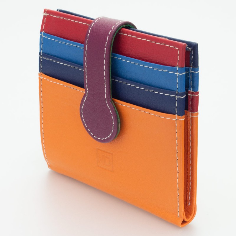 Portatessere piccolo in pelle multicolor ARANCIO
