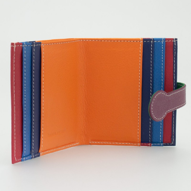 Portatessere piccolo in pelle multicolor ARANCIO