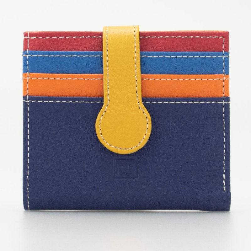 Portatessere piccolo in pelle multicolor BLU