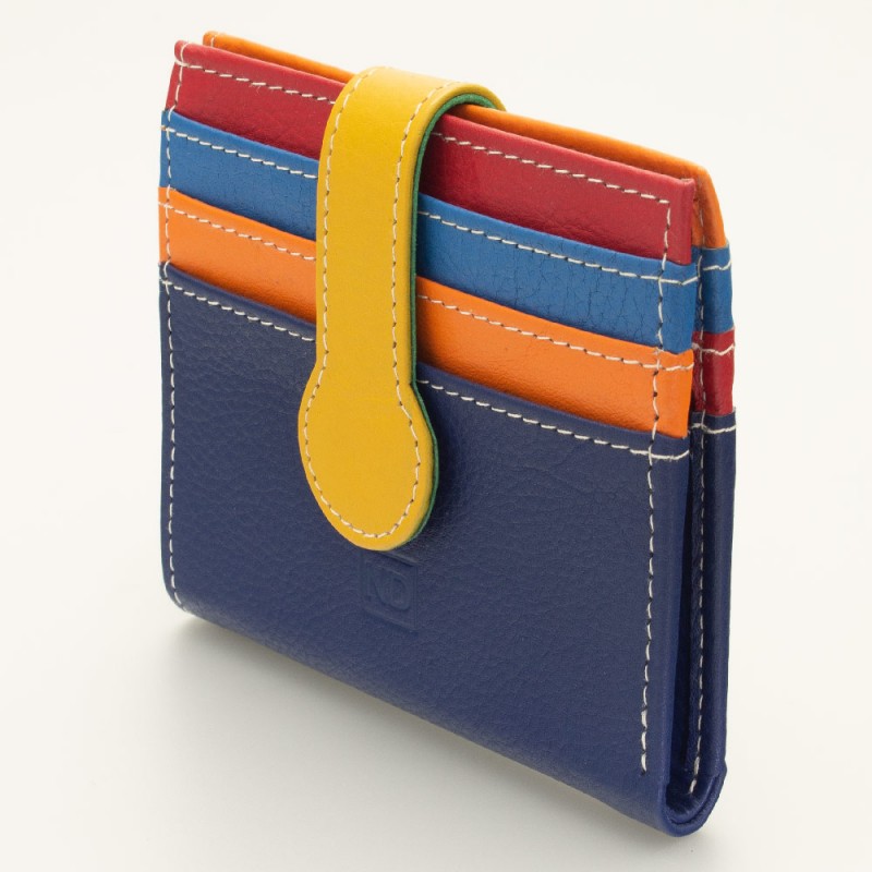 Portatessere piccolo in pelle multicolor BLU
