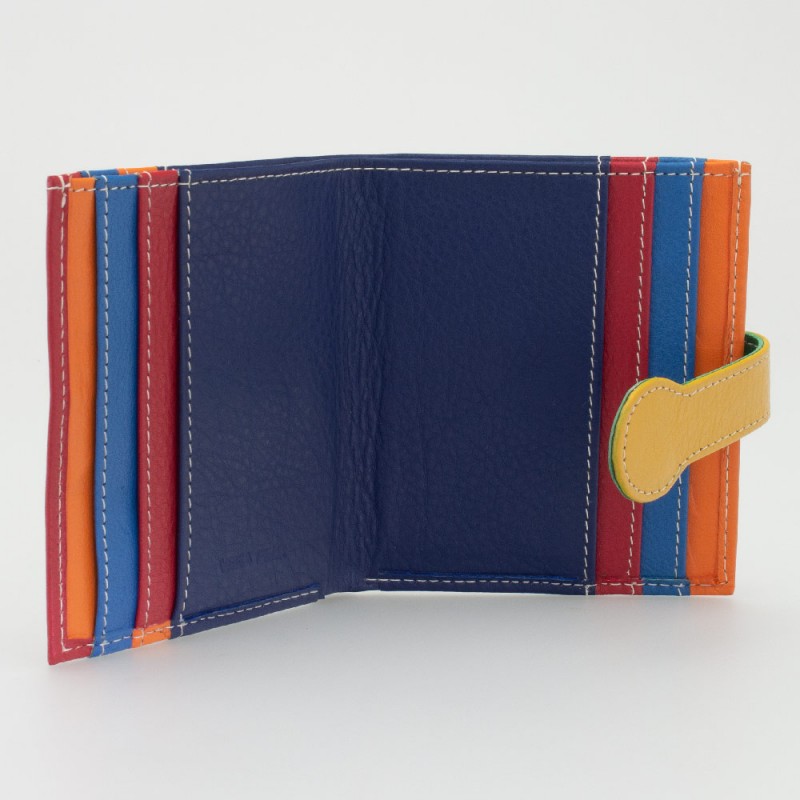 Portatessere piccolo in pelle multicolor BLU
