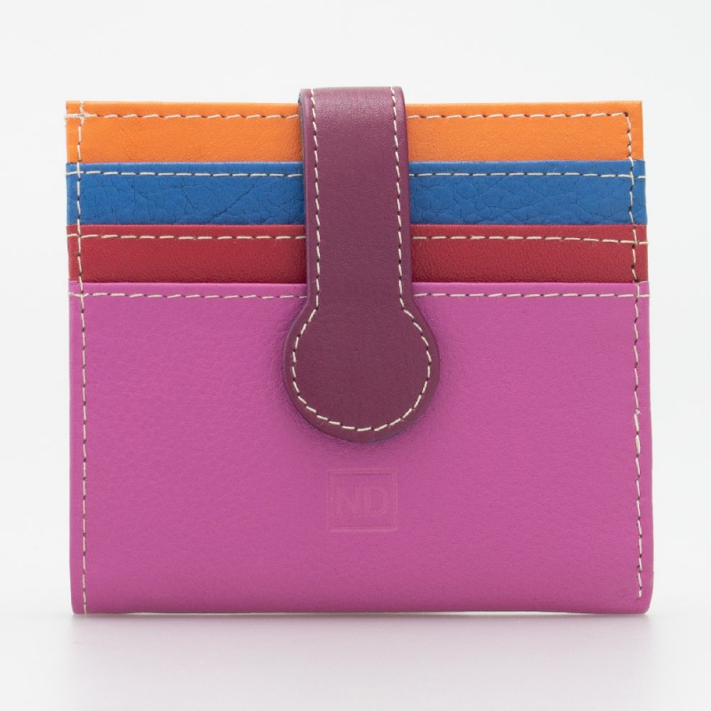 Portatessere piccolo in pelle multicolor CICLAMINO