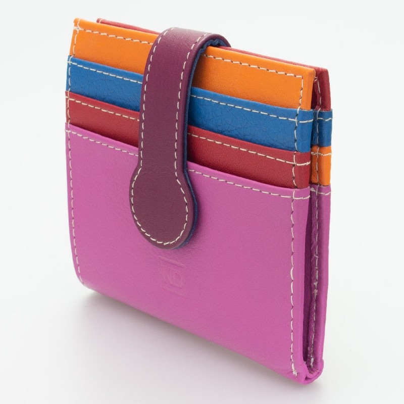 Portatessere piccolo in pelle multicolor CICLAMINO