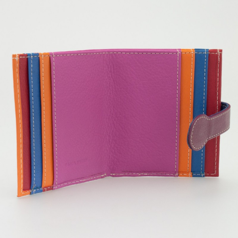 Portatessere piccolo in pelle multicolor CICLAMINO