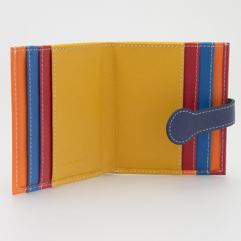 Portatessere piccolo in pelle multicolor GIALLO