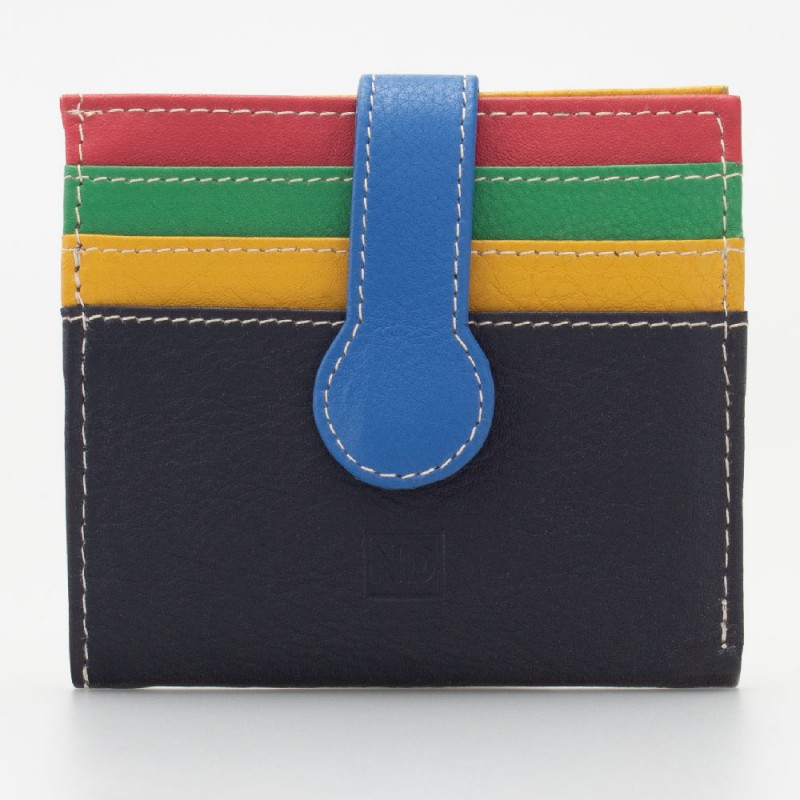 Portatessere piccolo in pelle multicolor NERO