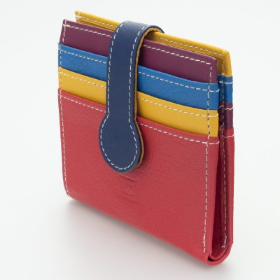 Portatessere piccolo in pelle multicolor ROSSO