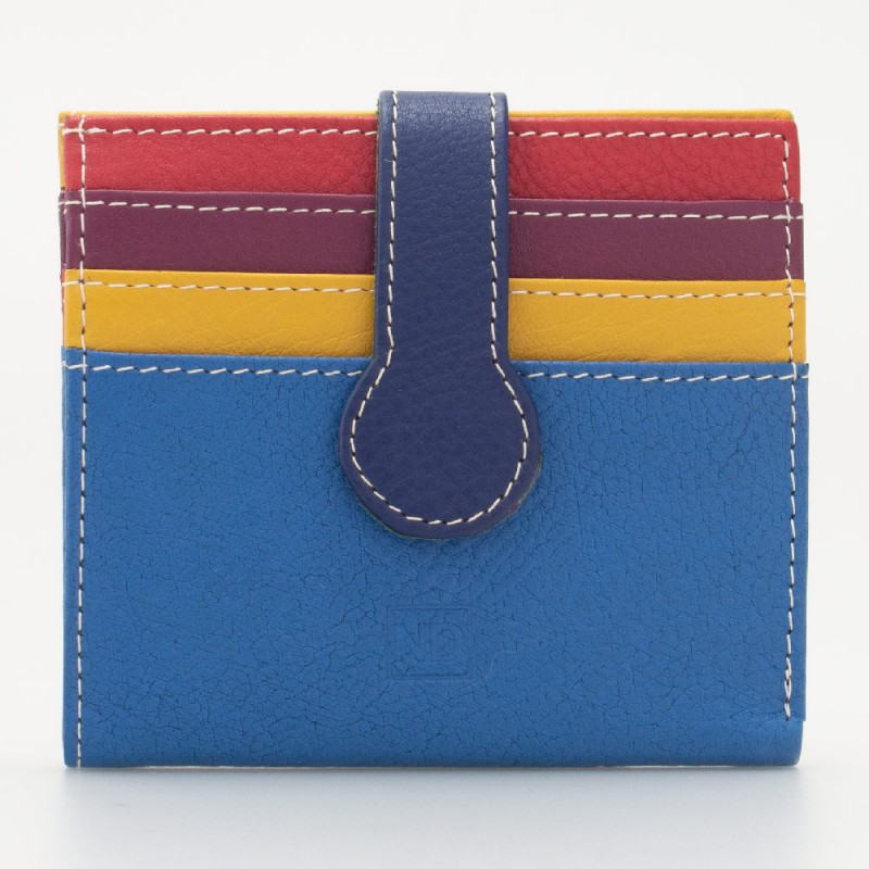 Portatessere piccolo in pelle multicolor TURCHESE