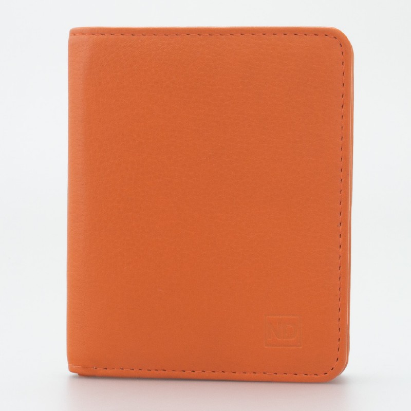 Portafoglio piccolo con portamonete esterno con zip colore ARANCIO