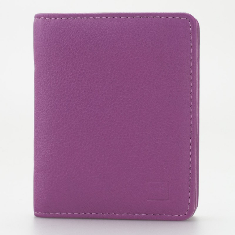 Portafoglio piccolo con portamonete esterno con zip colore CICLAMINO