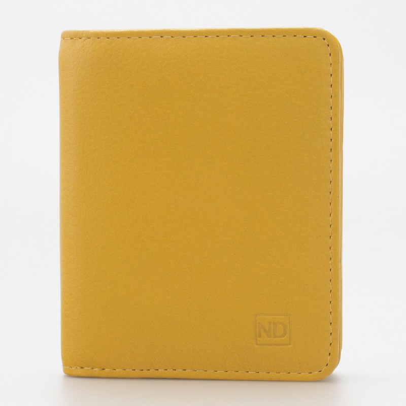 Portafoglio piccolo con portamonete esterno con zip colore GIALLO