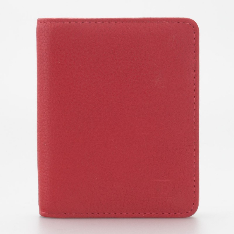 Portafoglio piccolo con portamonete esterno con zip colore ROSSO