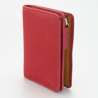 Portafoglio piccolo con portamonete esterno con zip colore ROSSO
