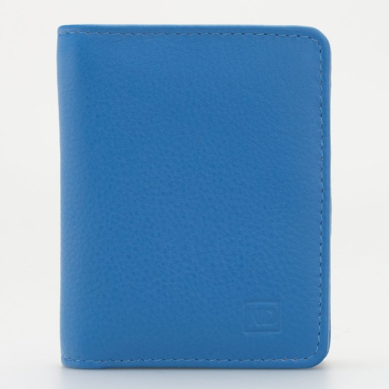 Portafoglio piccolo con portamonete esterno con zip colore TURCHESE