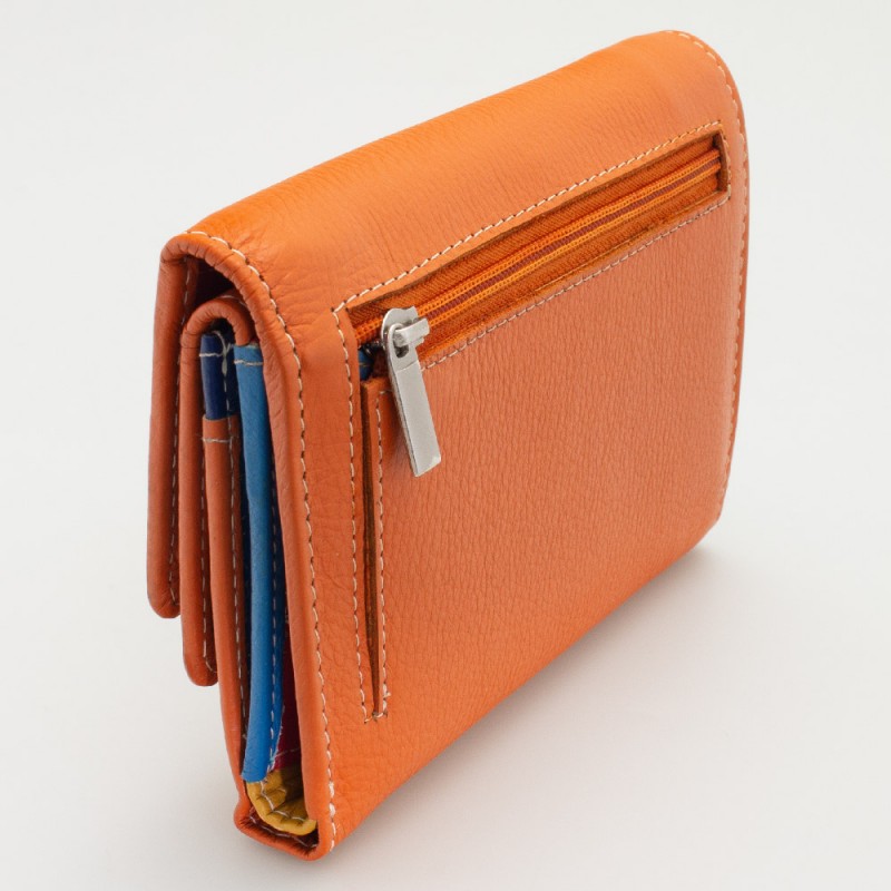 Portafoglio da donna mid-size in pelle colore ARANCIO