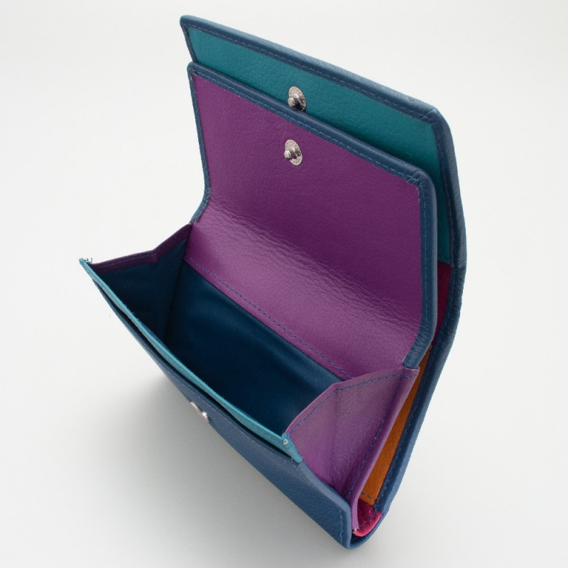 Portafoglio da donna mid-size in pelle colore BLU