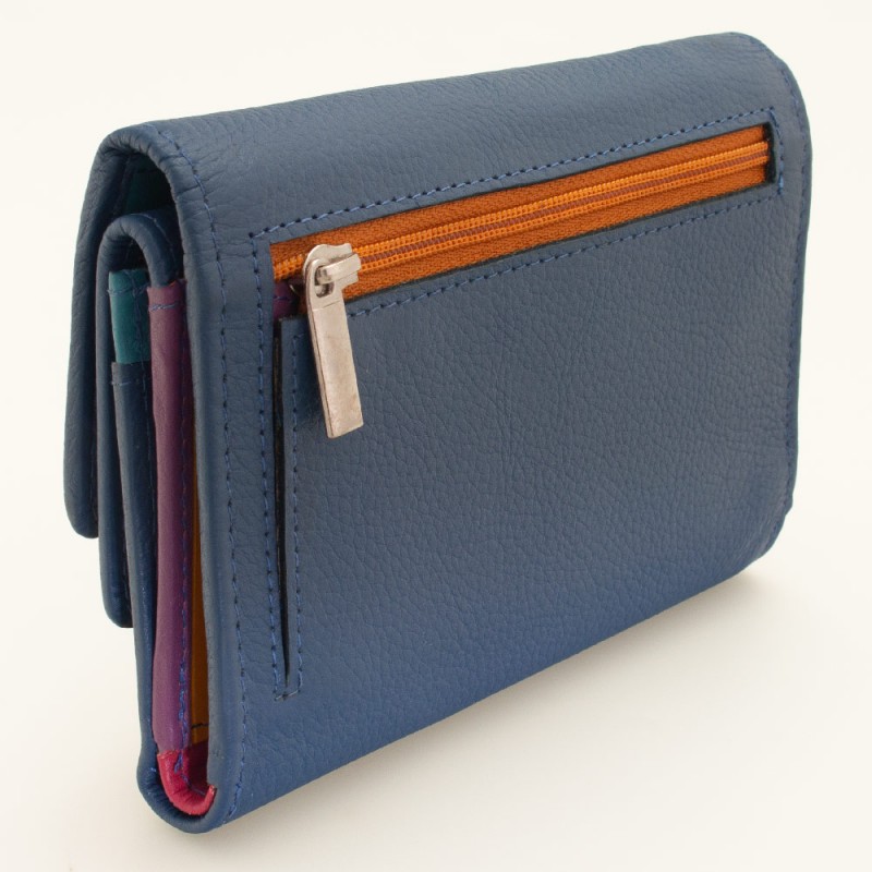 Portafoglio da donna mid-size in pelle colore BLU