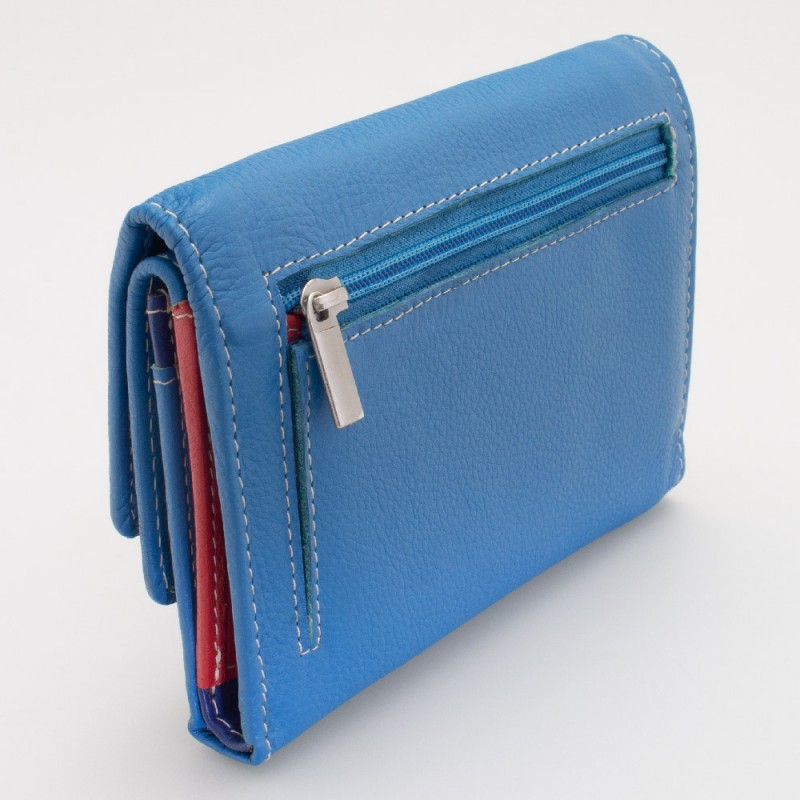 Portafoglio da donna mid-size in pelle colore TURCHESE