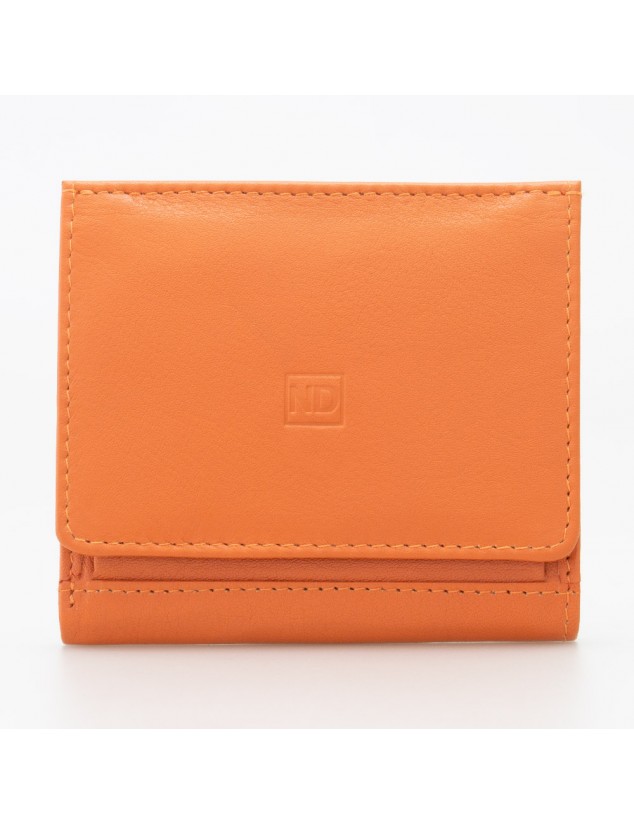 Portafoglio piccolo con portamonete a pozzetto colore ARANCIO