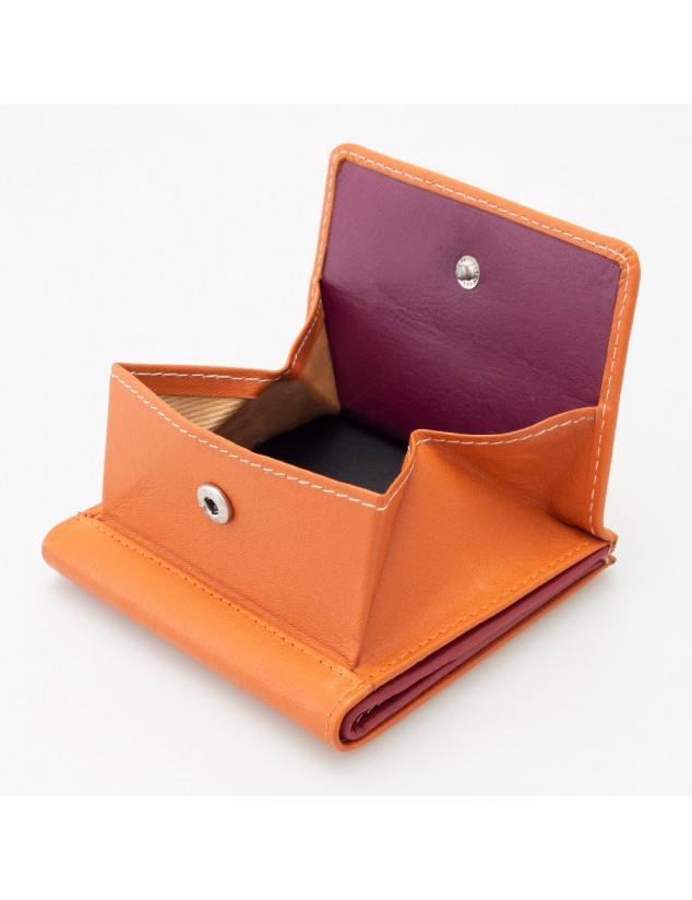 Portafoglio piccolo con portamonete a pozzetto colore ARANCIO