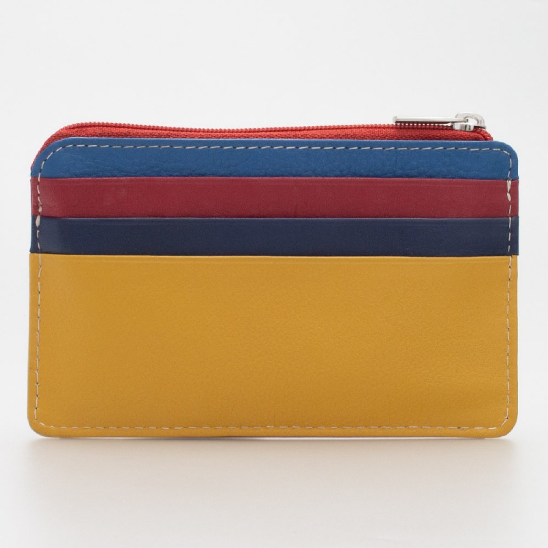 Portachiavi e portatessere in pelle multicolor ROSSO