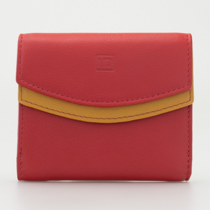 Portafoglio piccolo da donna in pelle multicolor colore ROSSO