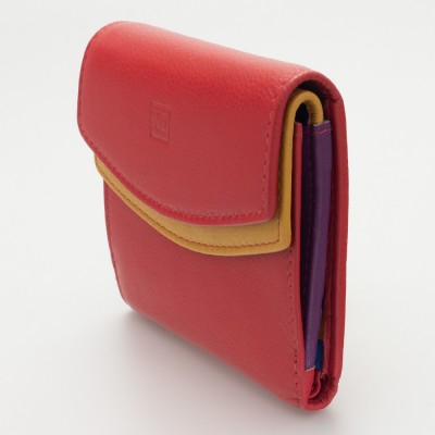 Portafoglio piccolo da donna in pelle multicolor colore ROSSO
