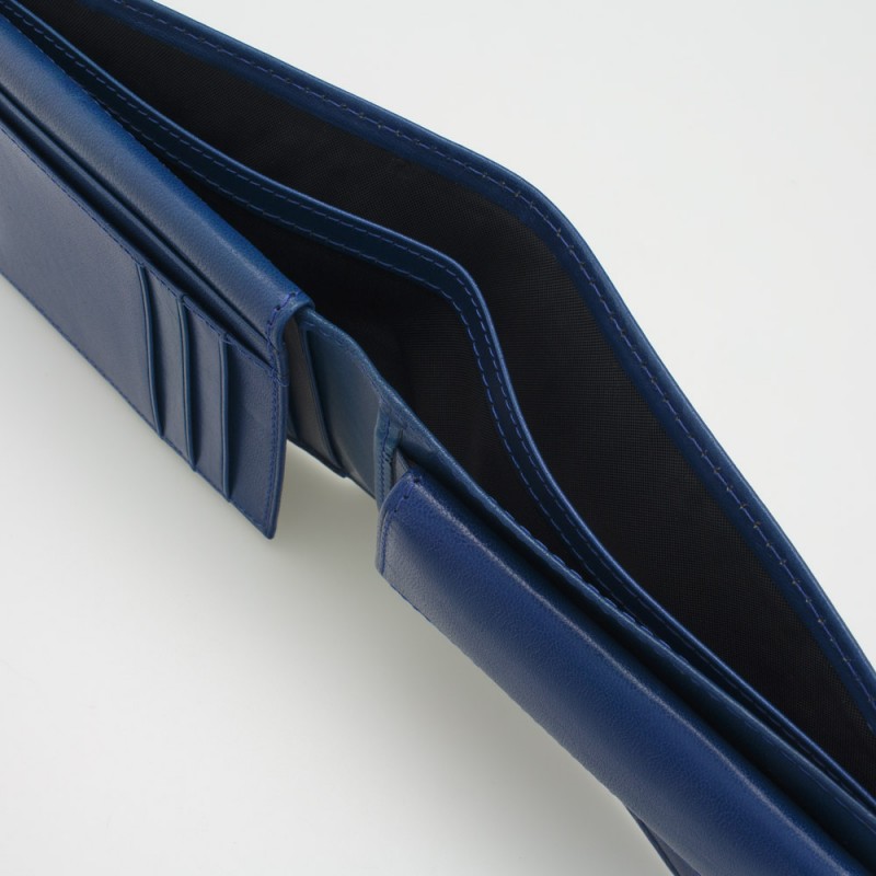 Elegante portafoglio da uomo in pelle colore BLU