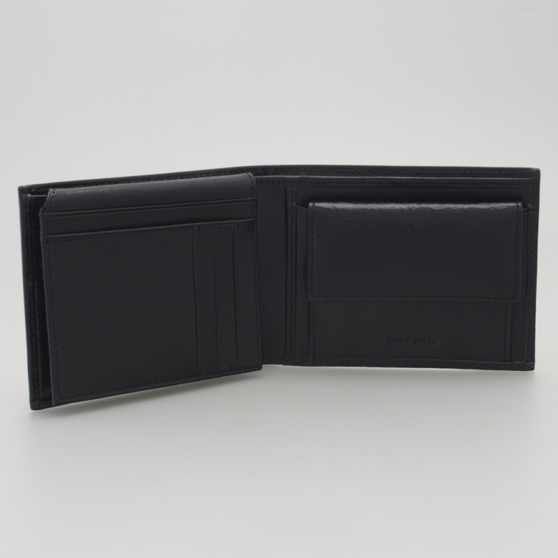 Elegante portafoglio da uomo in pelle colore NERO