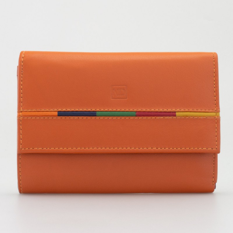 Portafoglio classico da donna in pelle colore ARANCIO