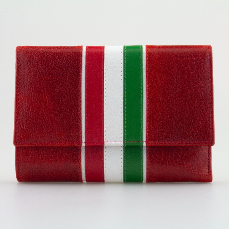 Portafoglio Tricolore in pelle