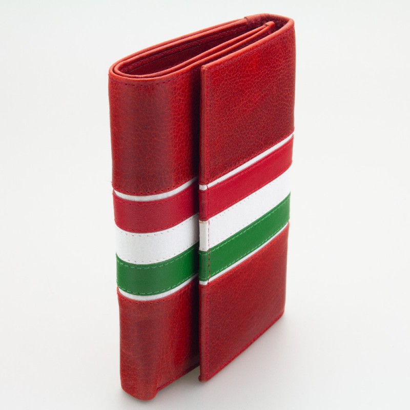 Portafoglio Tricolore in pelle
